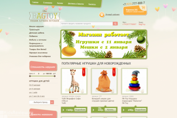 "Бэгтой", bagtoy.ru, интернет-магазин игрушек и других детских товаров, Москва