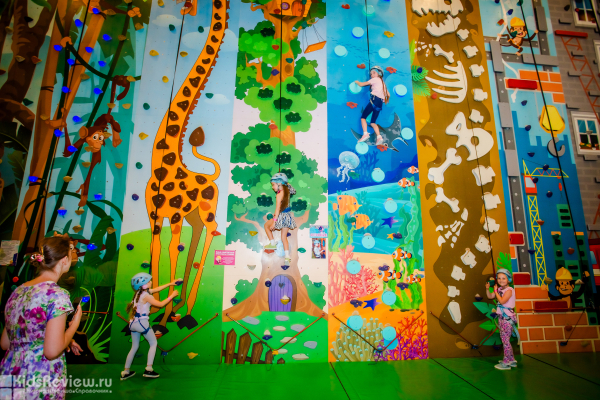 Monkey Park, "Манки Парк", детский развлекательный центр с высоким скалодромом, батутами, лабиринтами и нерфом в Марьино, Москва