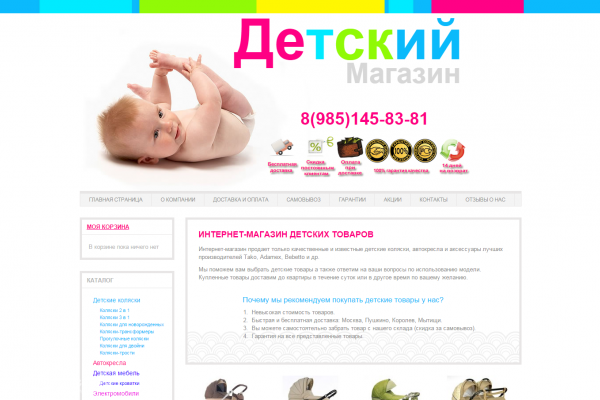 detsky-magazin.ru, интернет-магазин детских колясок и других товаров с доставкой на дом в Москве