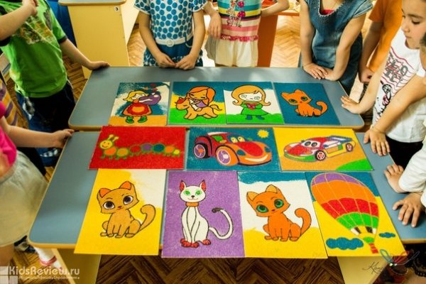 "Веселая песочница", выездные мастер-классы по созданию картин из цветного песка, мастер-класс на детский праздник в Нижнем Новгороде